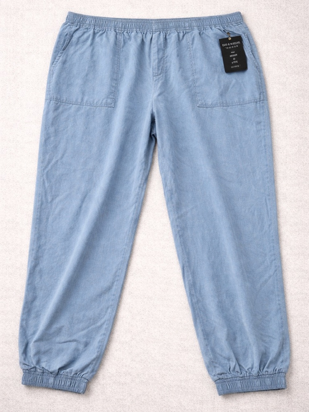 Zac & Rachel Light Blue Elastic-Waist Jogger Pants